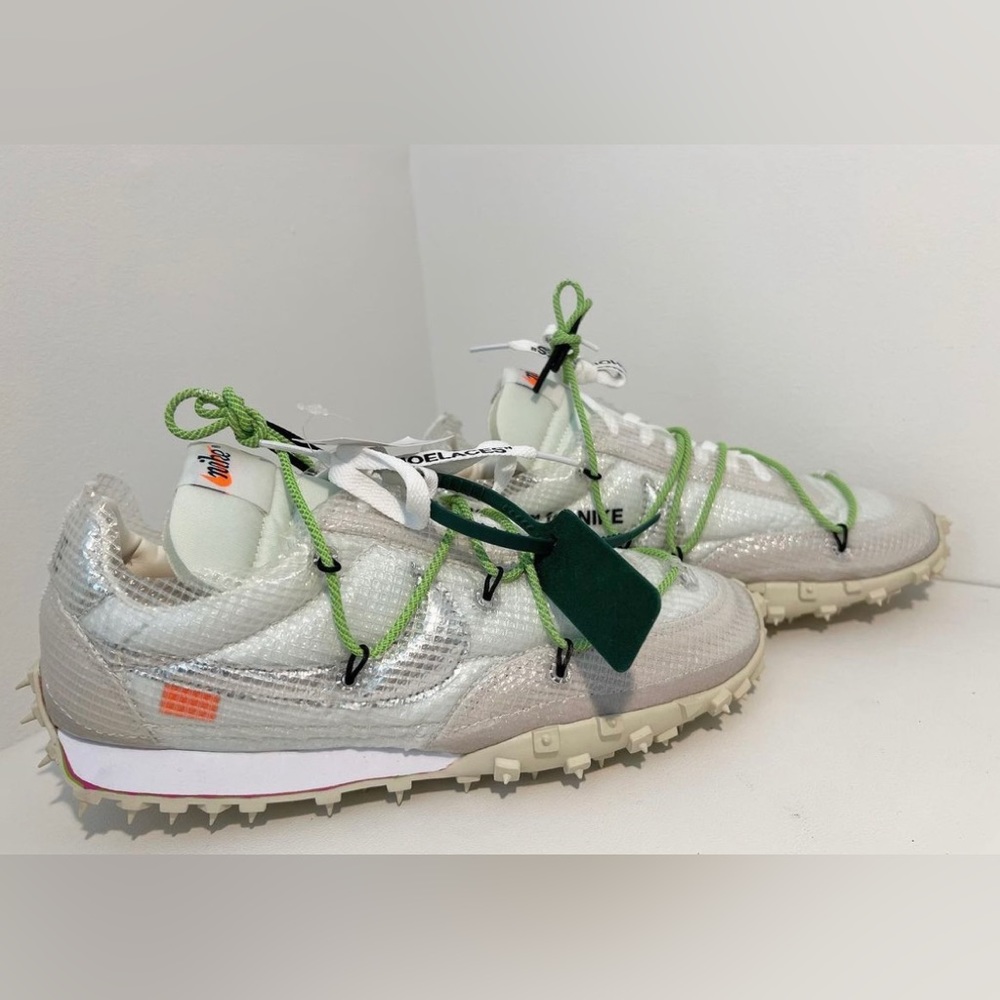 Off-White x Nike Waffle Racer Electric Green